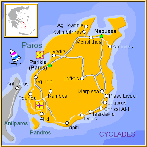 Mappa Paros Grecia Mappa Paros